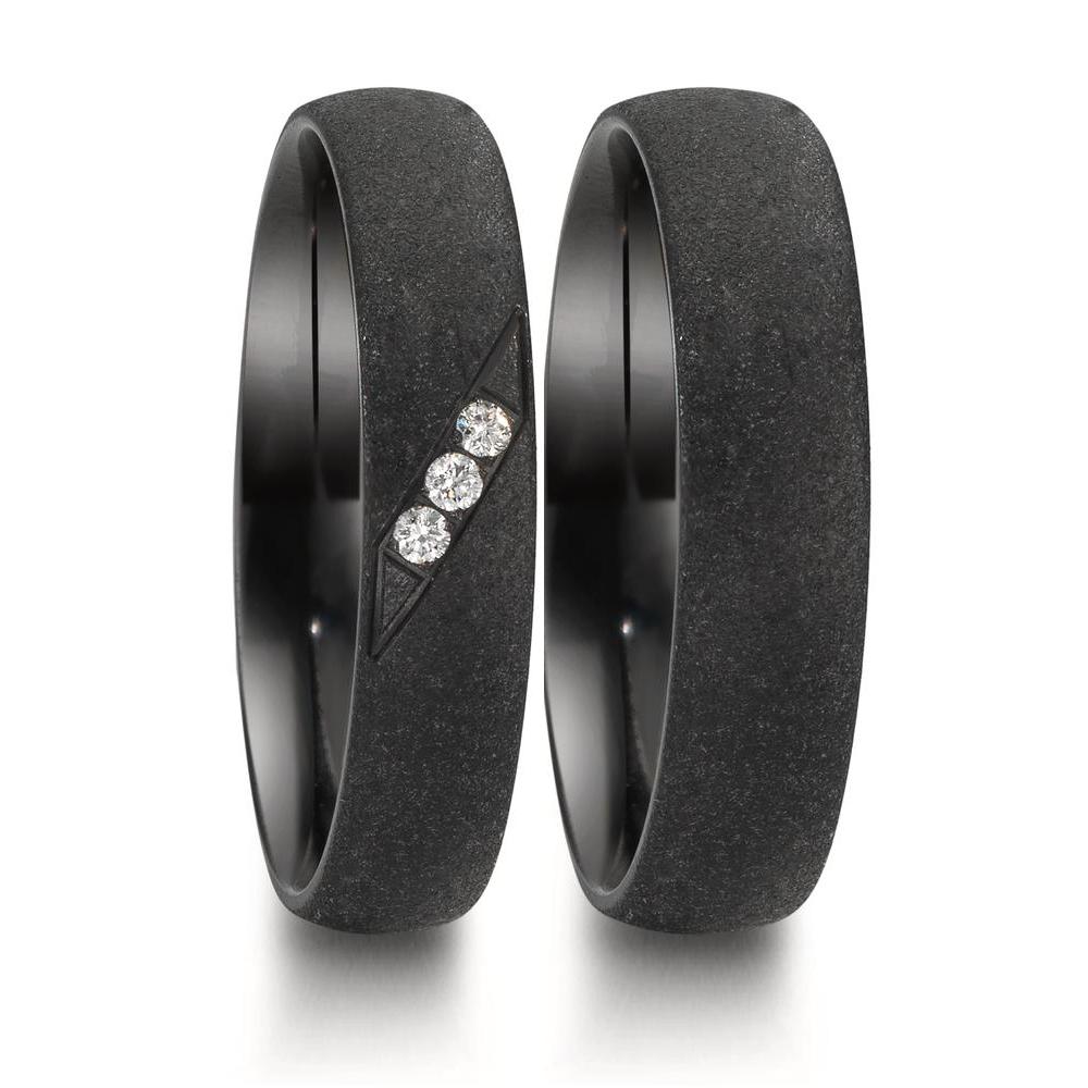 Anello del partner Zirconio Diamante 0.045 ct, 3 pietra, w-si