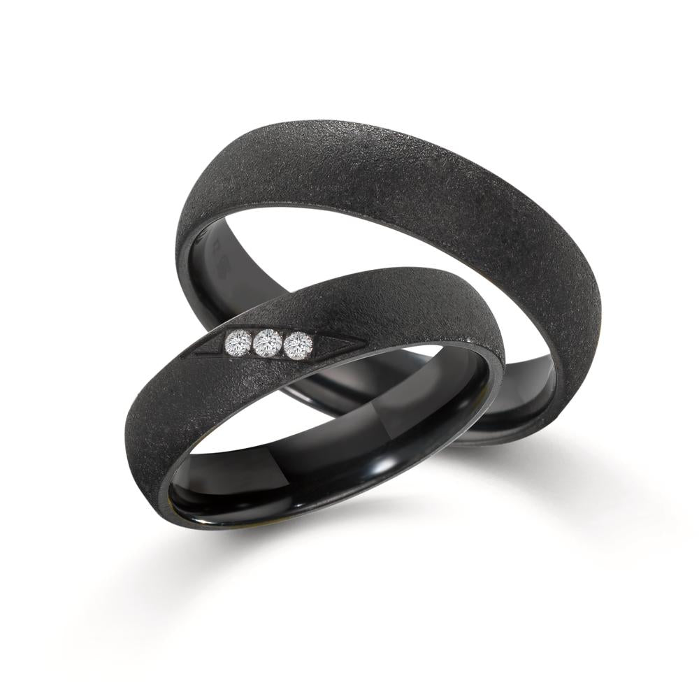 Anello del partner Zirconio Diamante 0.045 ct, 3 pietra, w-si