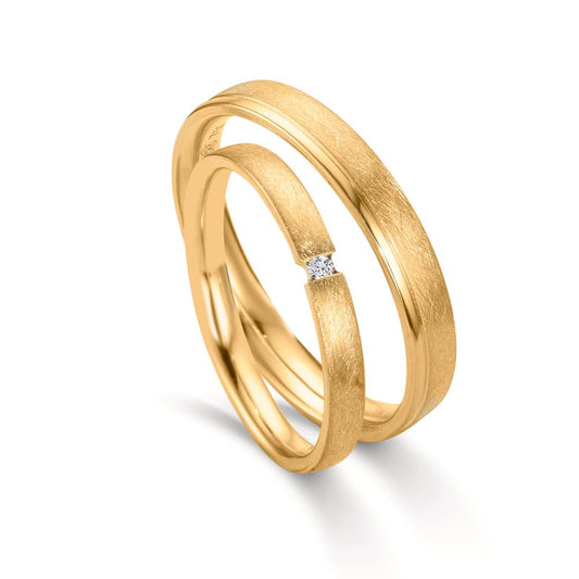 Anello del partner Oro giallo 750/18 carati Diamante 0.015 ct, w-si