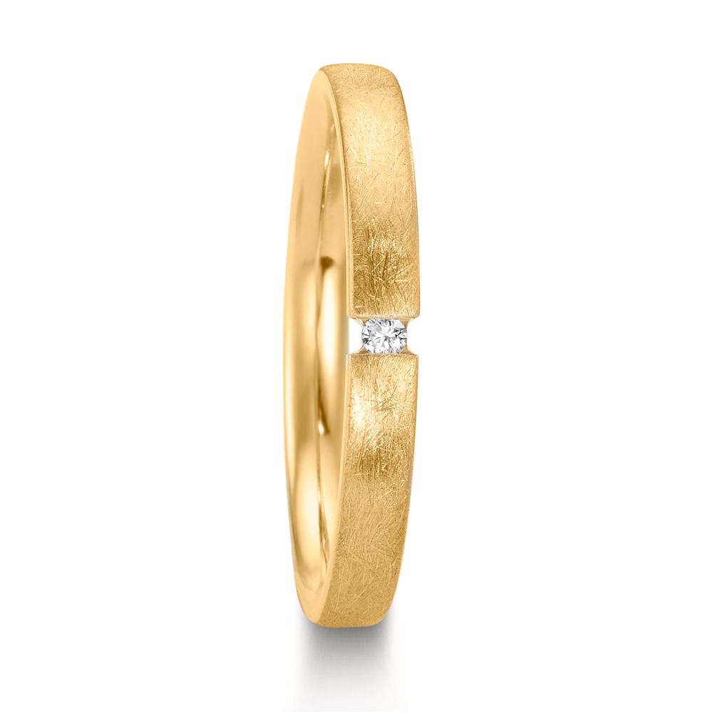 Anello del partner Oro giallo 750/18 carati Diamante 0.015 ct, w-si