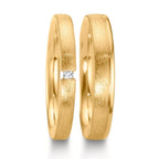 Anello del partner Oro giallo 750/18 carati Diamante 0.015 ct, w-si