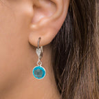 Orecchini Anti allergico Zirconia acqua, 2 pietra, 8 mm