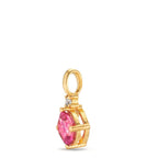Ciondolo Oro giallo 750/18 carati Topazio rosa, Topazio bianco Ø6.5 mm