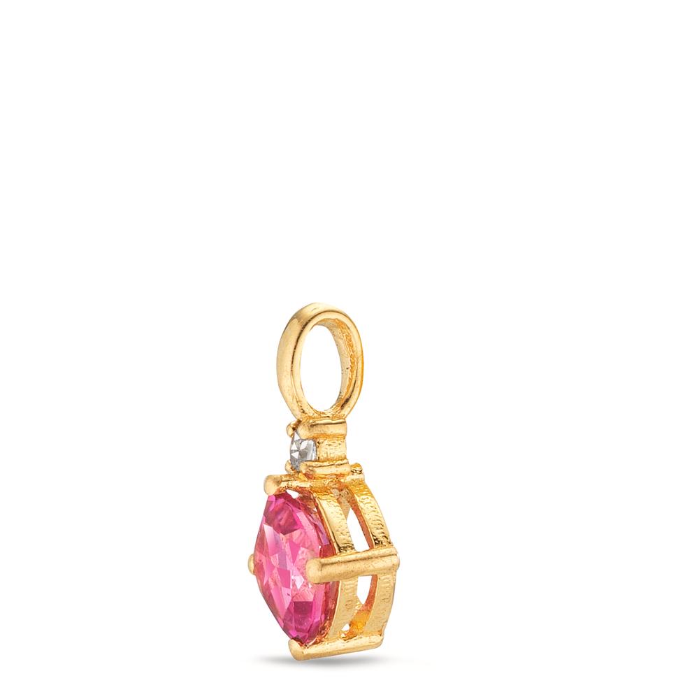 Ciondolo Oro giallo 750/18 carati Topazio rosa, Topazio bianco Ø6.5 mm