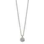 Collana Argento Zirconia 7 pietra rodiato Fiore 38 cm
