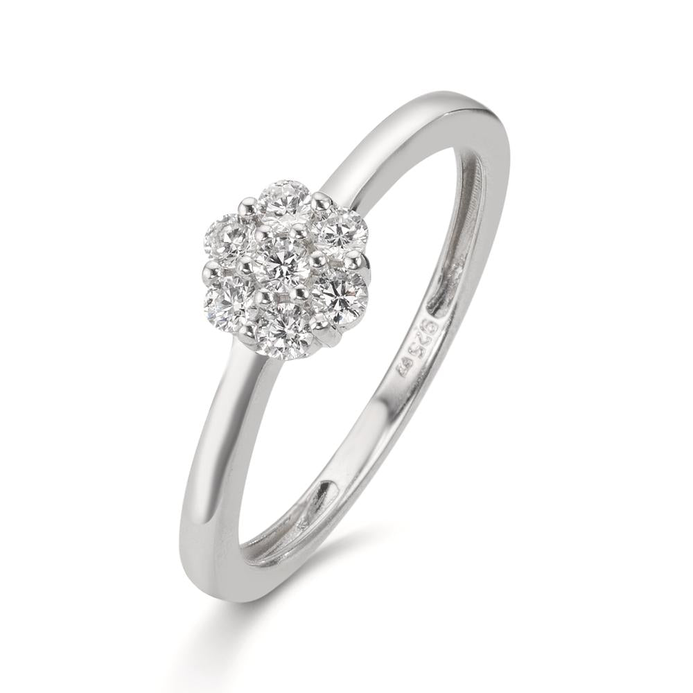 Anello Argento Zirconia 7 pietra rodiato