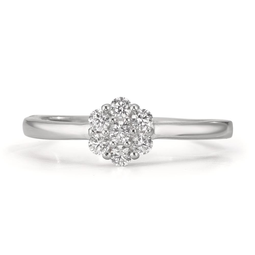 Anello Argento Zirconia 7 pietra rodiato