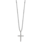 Collana Argento Zirconia 16 pietra rodiato Croce 38-42 cm