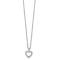 Collana Argento Zirconia 16 pietra rodiato Cuore 38-42 cm