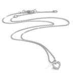 Collana Argento Zirconia 16 pietra rodiato Cuore 38-42 cm