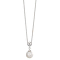 Collana Argento rodiato Perla coltivata d'acqua dolce 7.5-8 mm 38-42 cm
