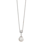 Collana Argento rodiato Perla coltivata d'acqua dolce 7.5-8 mm 38-42 cm