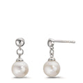 Orecchini Argento rodiato Perla coltivata d'acqua dolce, 2 Perla, 6.5 mm