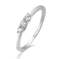Anello Argento Zirconia 3 pietra rodiato