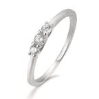 Anello Argento Zirconia 3 pietra rodiato