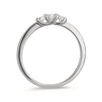 Anello Argento Zirconia 3 pietra rodiato
