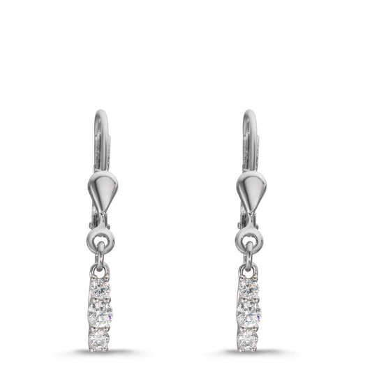 Orecchini Argento Zirconia 6 pietra rodiato