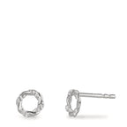 Orecchini a bottone Argento Zirconia 16 pietra rodiato Ø6.5 mm