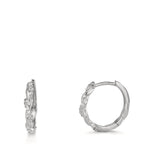 Orecchini circolari Argento Zirconia 26 pietra rodiato