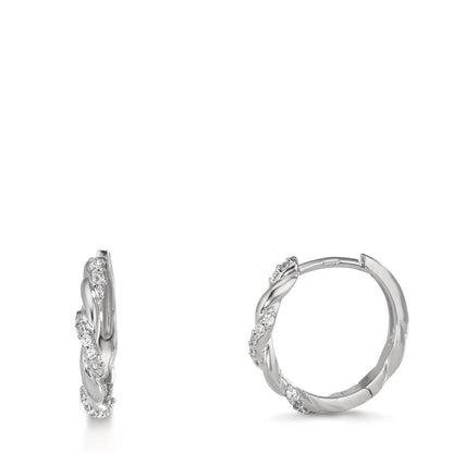 Orecchini circolari Argento Zirconia 26 pietra rodiato