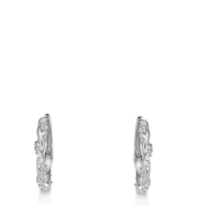 Orecchini circolari Argento Zirconia 26 pietra rodiato