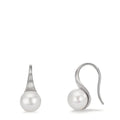 Orecchini Argento rodiato Perla coltivata d'acqua dolce, 2 Perla, 8 mm