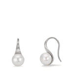 Orecchini Argento rodiato Perla coltivata d'acqua dolce, 2 Perla, 8 mm