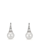 Orecchini Argento rodiato Perla coltivata d'acqua dolce, 2 Perla, 8 mm