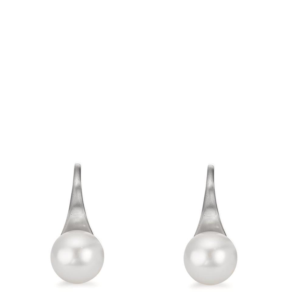 Orecchini Argento rodiato Perla coltivata d'acqua dolce, 2 Perla, 8 mm