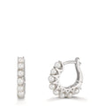 Orecchini circolari Argento rodiato Perla coltivata d'acqua dolce, 16 Perla, 2.5 mm