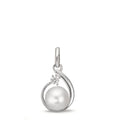 Ciondolo Argento Zirconia rodiato Perla coltivata d'acqua dolce, 6 mm