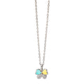 Catena con ciondolo Argento Zirconia 10 pietra rodiato Farfalla 36-38 cm