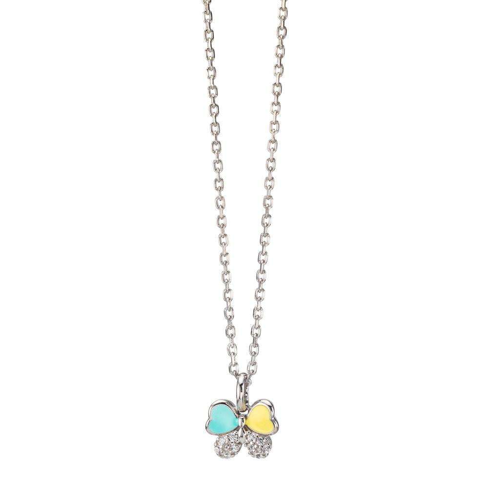 Catena con ciondolo Argento Zirconia 10 pietra rodiato Farfalla 36-38 cm