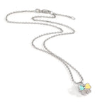 Catena con ciondolo Argento Zirconia 10 pietra rodiato Farfalla 36-38 cm