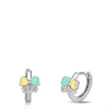 Orecchini circolari Argento Zirconia 20 pietra rodiato Farfalla