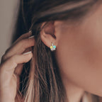 Orecchini circolari Argento Zirconia 20 pietra rodiato Farfalla