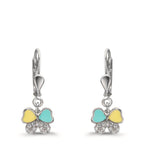 Orecchini Argento Zirconia 20 pietra rodiato Farfalla