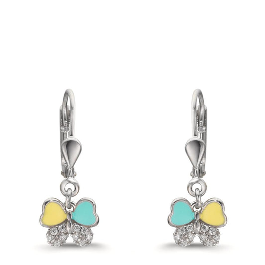 Orecchini Argento Zirconia 20 pietra rodiato Farfalla