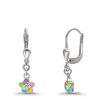 Orecchini Argento Zirconia 2 pietra rodiato