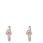 Orecchini circolari Argento Zirconia giallo, 2 pietra rodiato Fiore