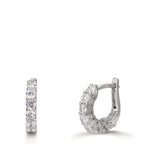 Orecchini circolari Argento Zirconia 16 pietra rodiato