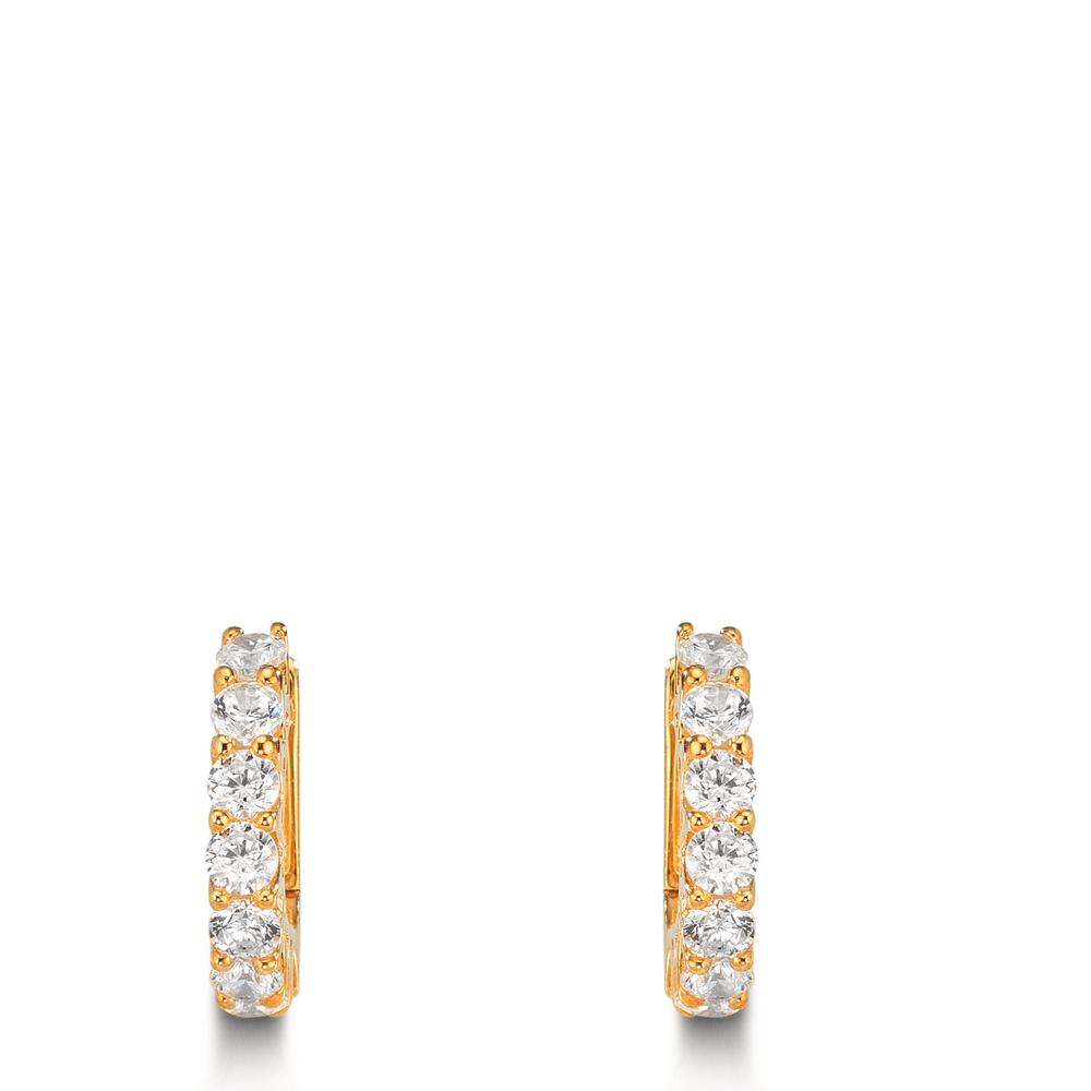 Orecchini circolari Argento Zirconia 16 pietra giallo dorato