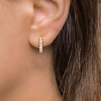 Orecchini circolari Argento Zirconia 16 pietra giallo dorato