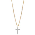 Collana Oro giallo 375/9K Zirconia 16 pietra Croce 38-42 cm