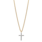 Collana Oro giallo 375/9K Zirconia 16 pietra Croce 38-42 cm