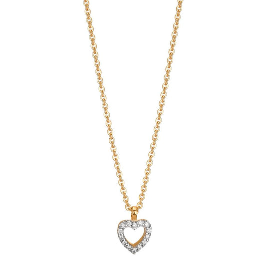 Collana Oro giallo 375/9K Zirconia Cuore 38-42 cm