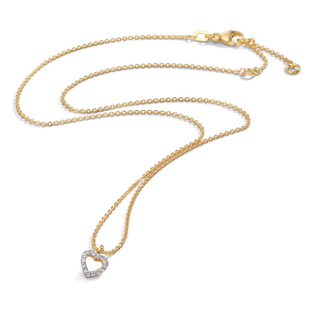 Collana Oro giallo 375/9K Zirconia Cuore 38-42 cm