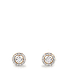 Orecchini a bottone Oro giallo 375/9K Zirconia Ø5.5 mm