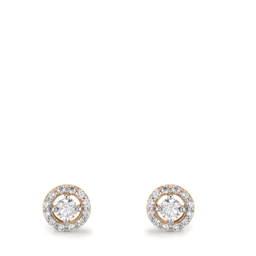 Orecchini a bottone Oro giallo 375/9K Zirconia Ø5.5 mm