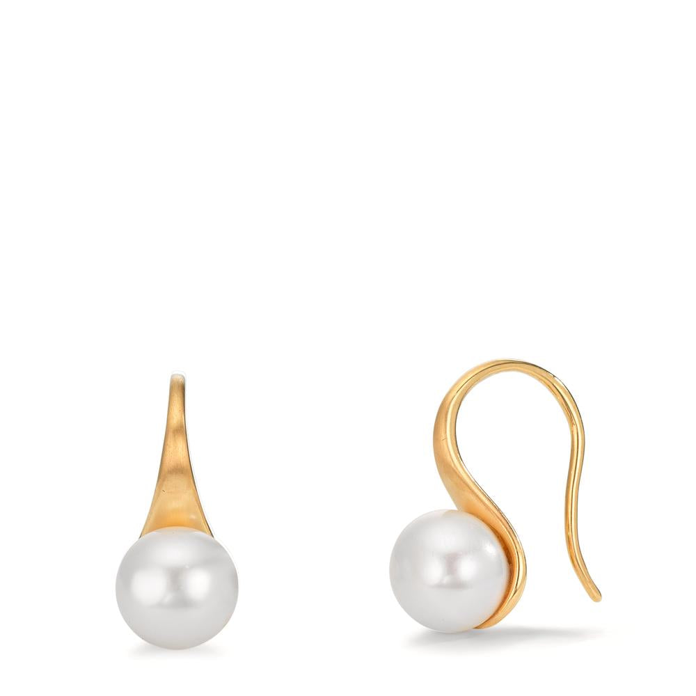 Orecchini Oro giallo 375/9K Perla coltivata d'acqua dolce, 2 Perla, 8 mm